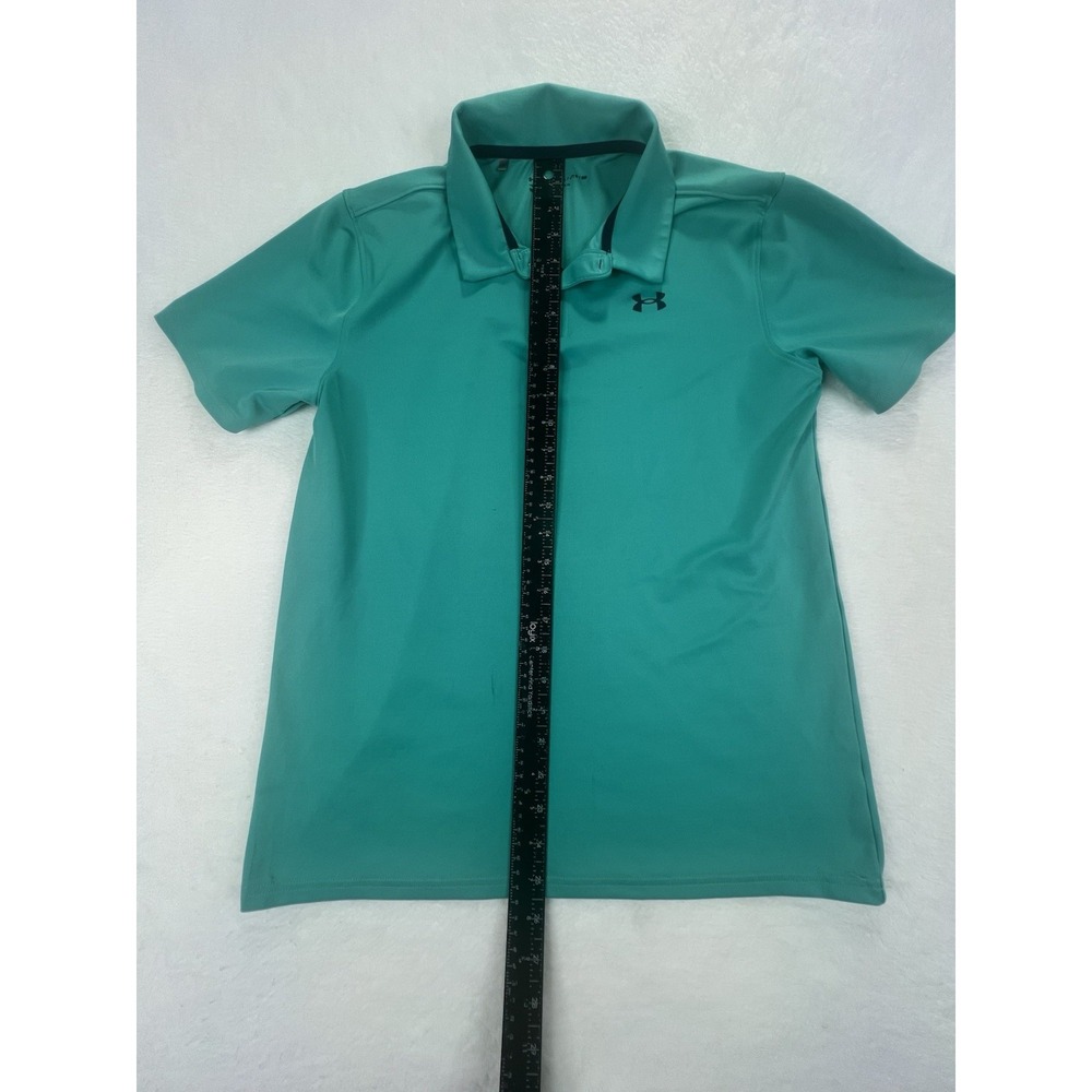 Under‎ Armour Youth XL Golf Polo Shirt Loose Fit Teal Green Short Sleeve Boys - Picture 6 of 10